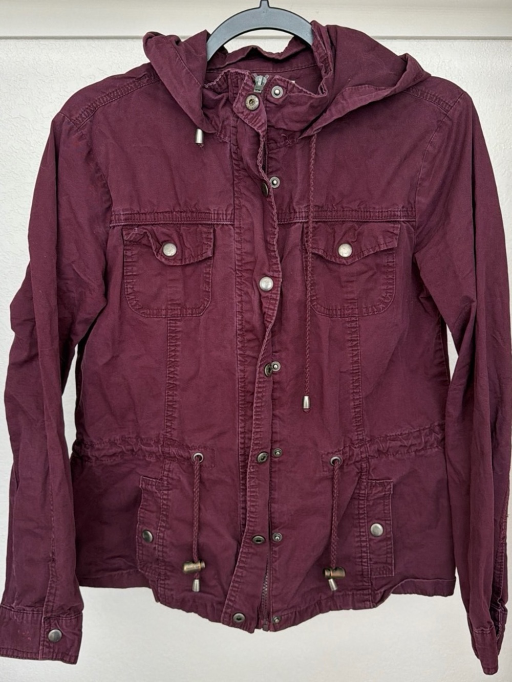 Ashley By 26 International Women's Hooded Utility Jacket - Wine